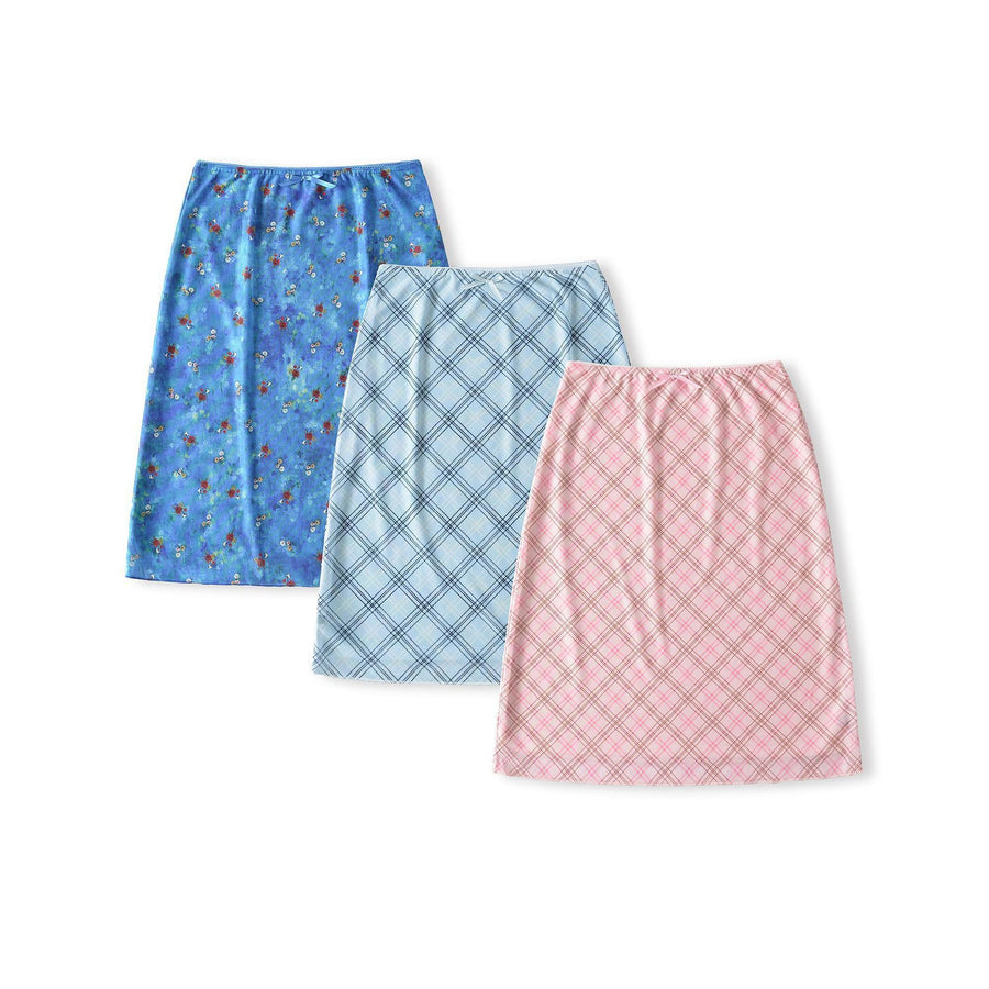 Bow-knot Ribbon Mesh Plaid Skirt for Women - Trendy Mini Skirt