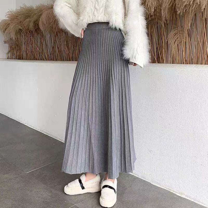 Pleated Knit Mini Skirt - High-Waisted & Flared Style