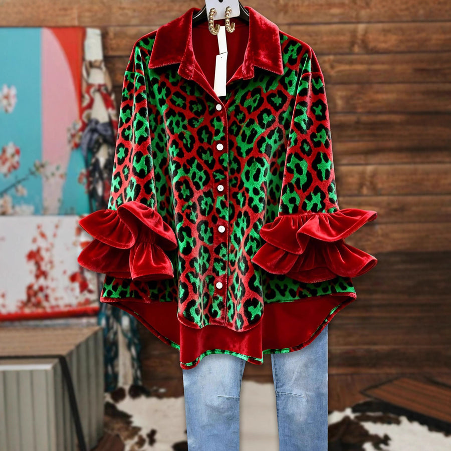 Casual Women's Ruffled-Edge Shirt for Effortless Style