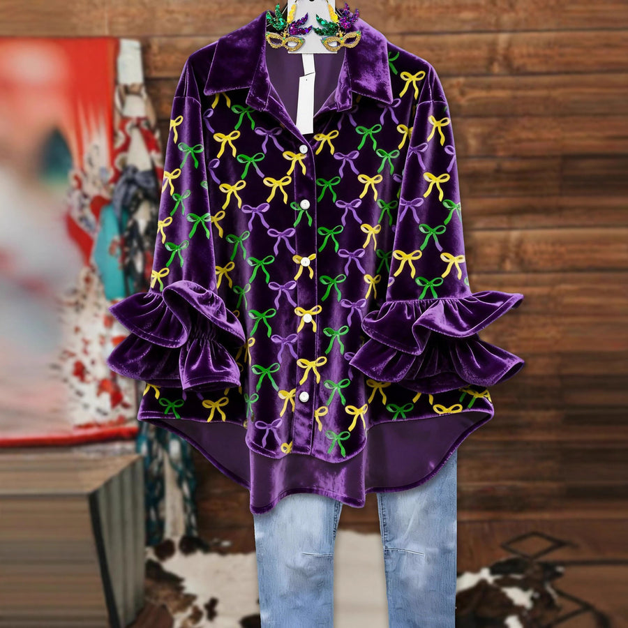 Casual Women's Ruffled-Edge Shirt for Effortless Style