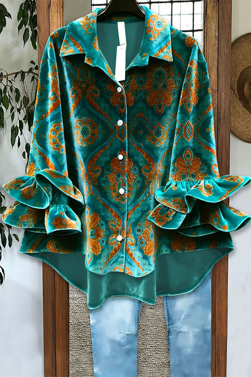 Casual Women's Ruffled-Edge Shirt for Effortless Style
