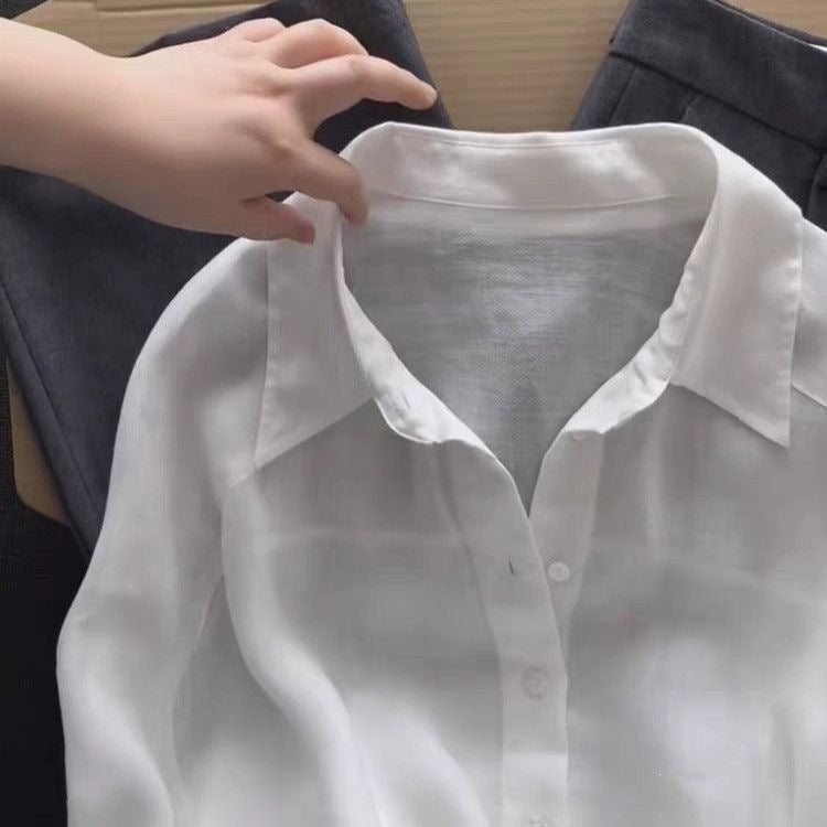 Stylish Solid-Color Ramie Blouse for Women - Perfect Fit