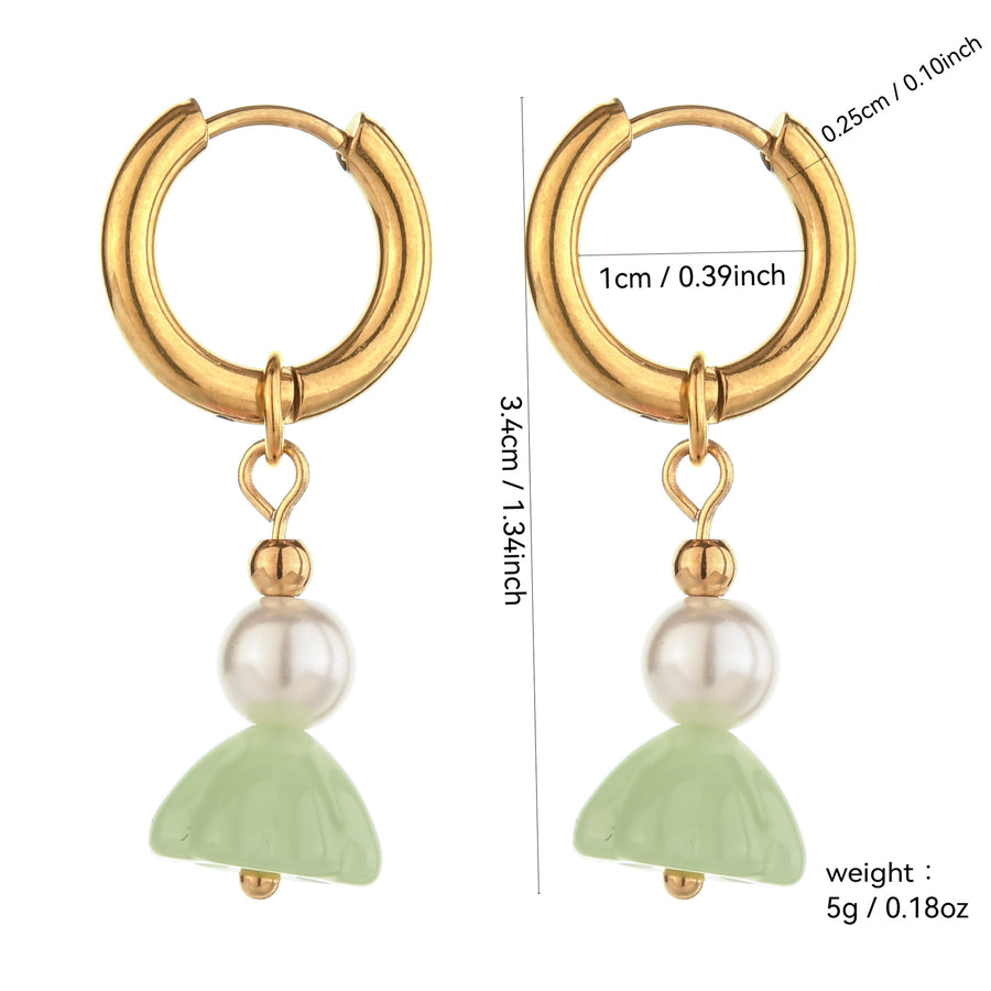 Lustrous Heart-Shaped Stainless Steel Earrings for Women