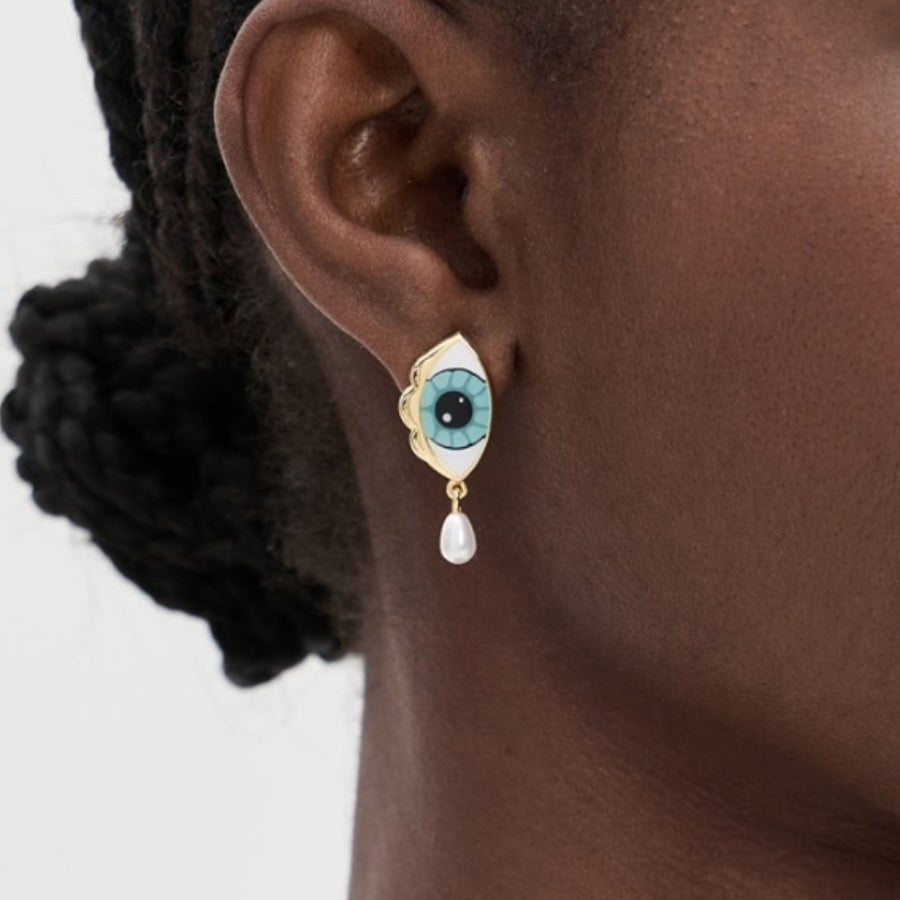 Stainless Steel Blue-eyed Pearl Earrings for Every Occasion