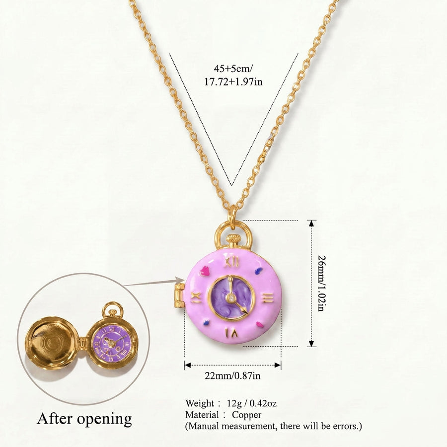 Charming Donut Pocket Watch Necklace for Women
