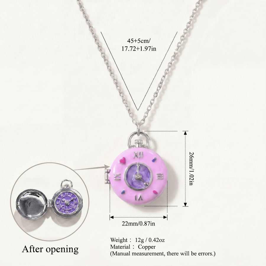 Charming Donut Pocket Watch Necklace for Women