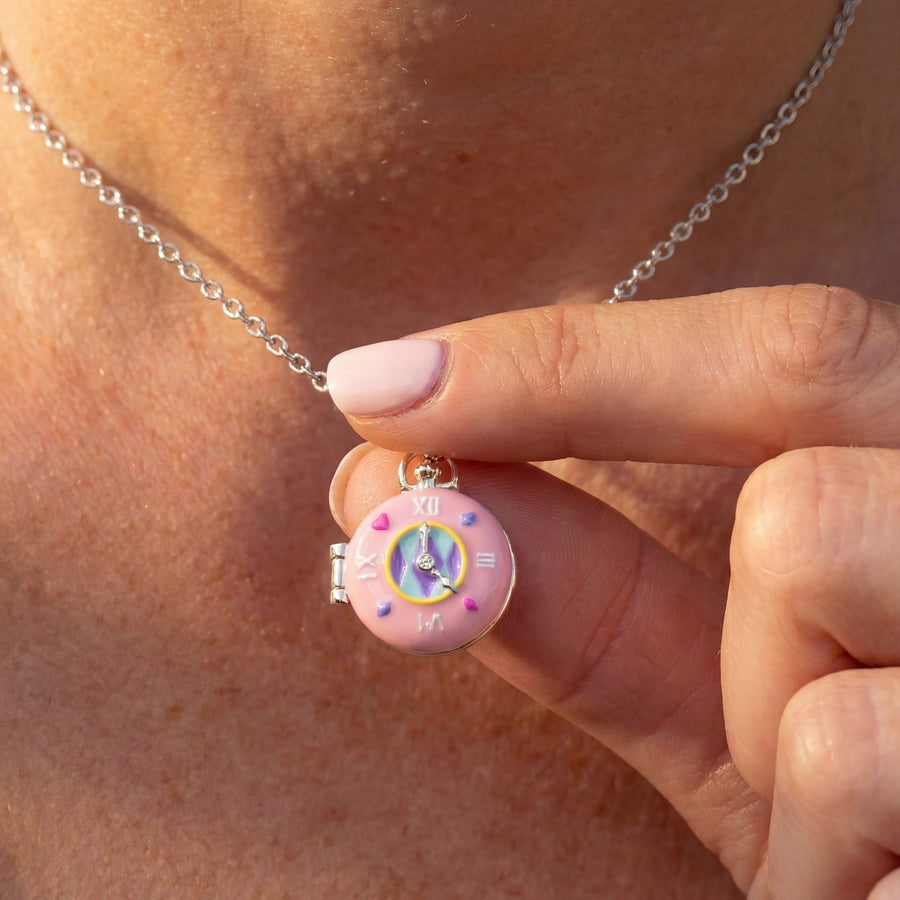 Charming Donut Pocket Watch Necklace for Women