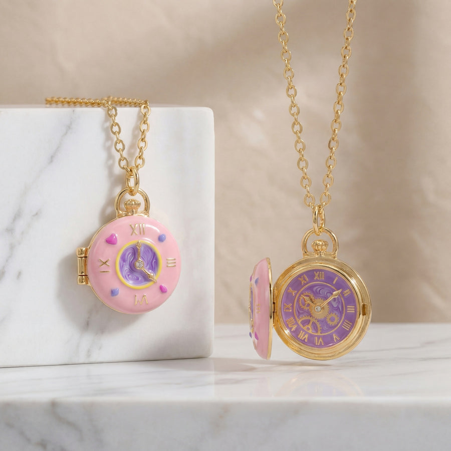Charming Donut Pocket Watch Necklace for Women