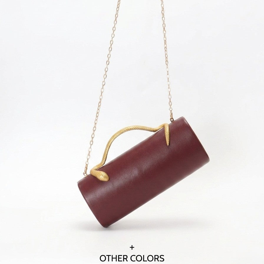 Womens Handbag PU Leather Light Luxury Snake-pattern Crossbody Bag