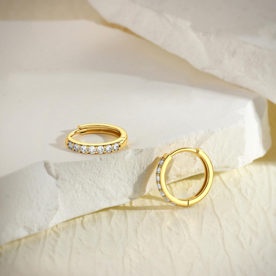 Womens Brass Earrings Set with Silver Needles & Gold Plating