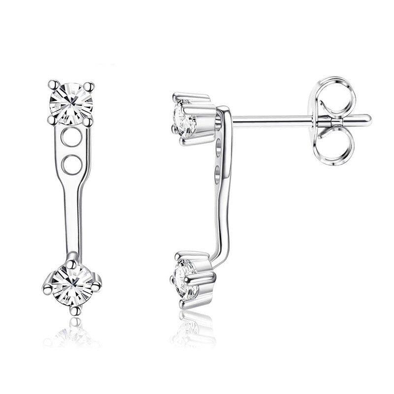Womens Brass Earrings Set with Silver Needles & Gold Plating
