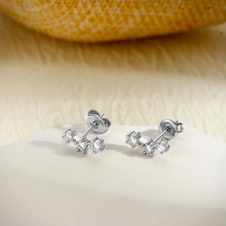 Womens Brass Earrings Set with Silver Needles & Gold Plating