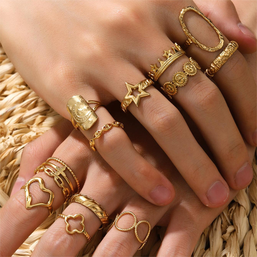 French-style Starsunmoon Ring for Women - Elegant & Unique