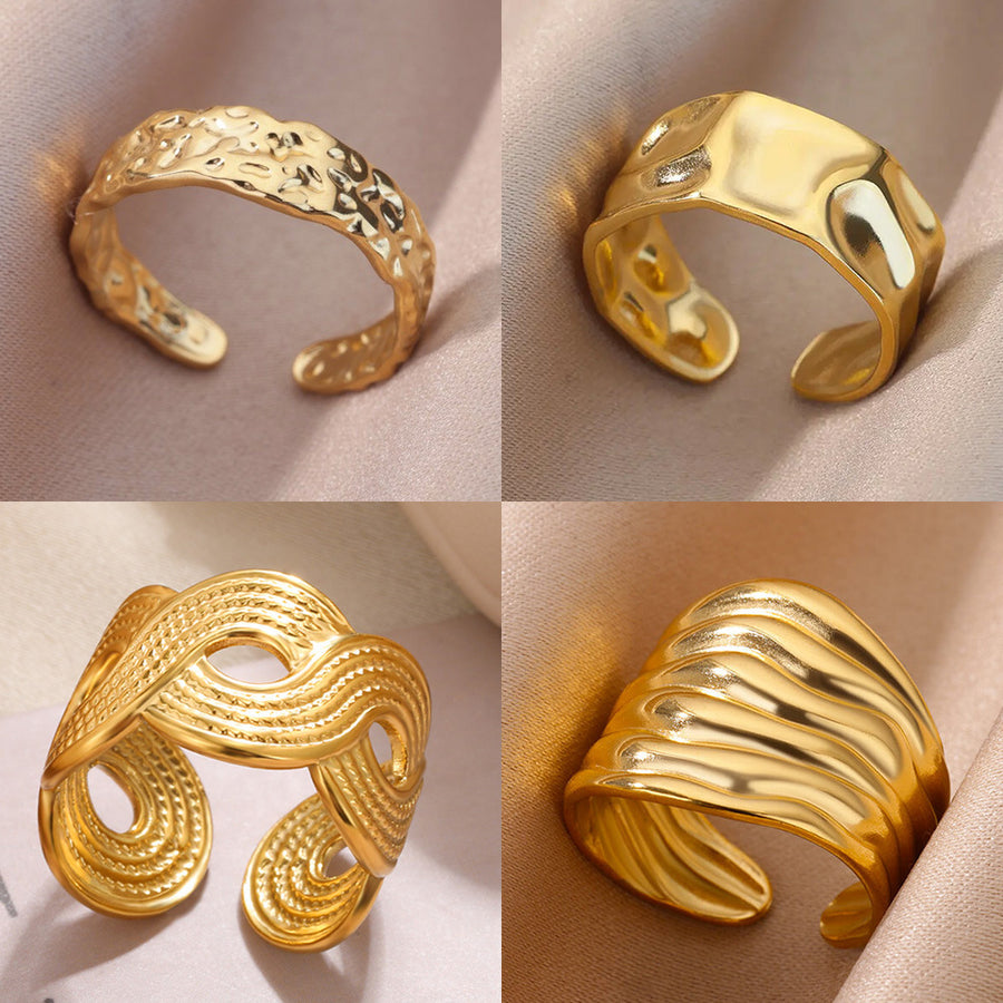 Irregular Wide Band Ring for Women - Unique Style