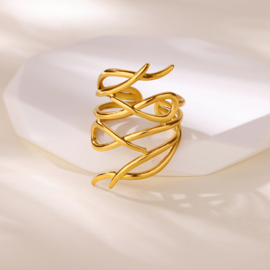 Creative Alien Big Wave Adjustable Ring for Women