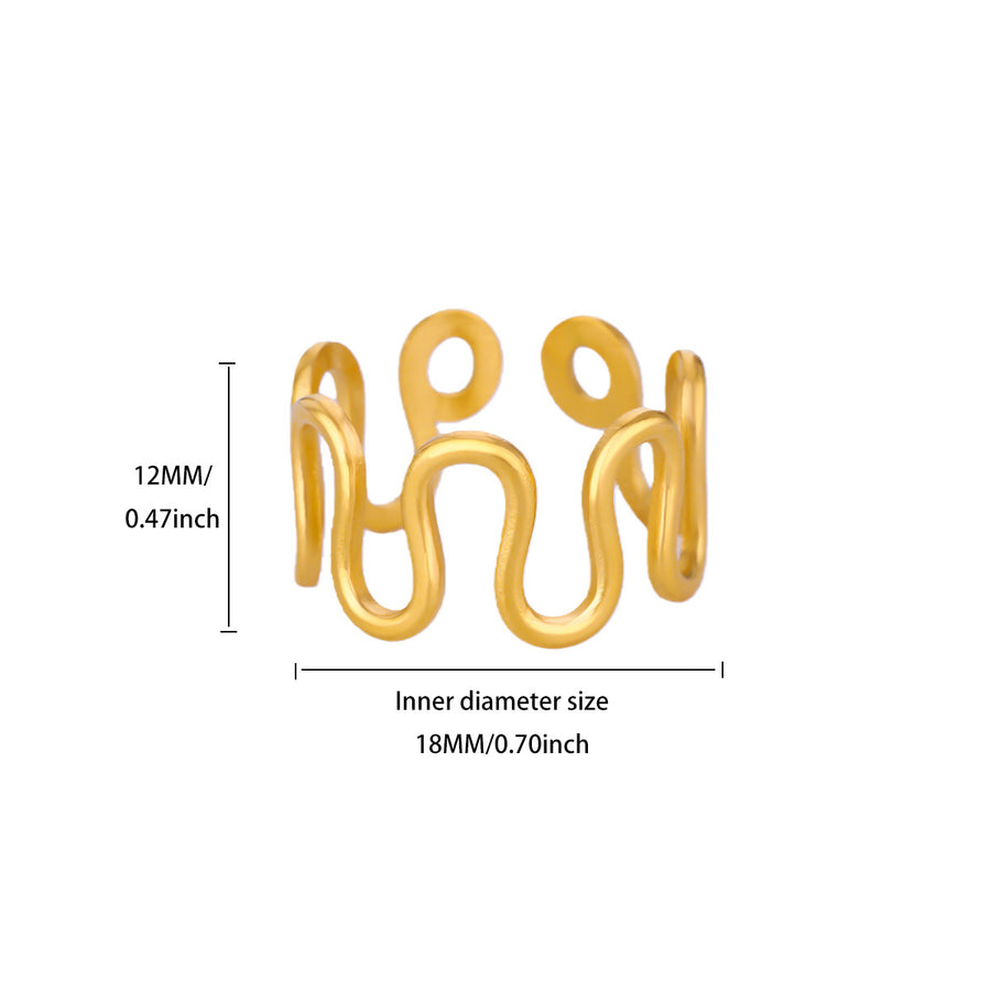 Creative Alien Big Wave Adjustable Ring for Women