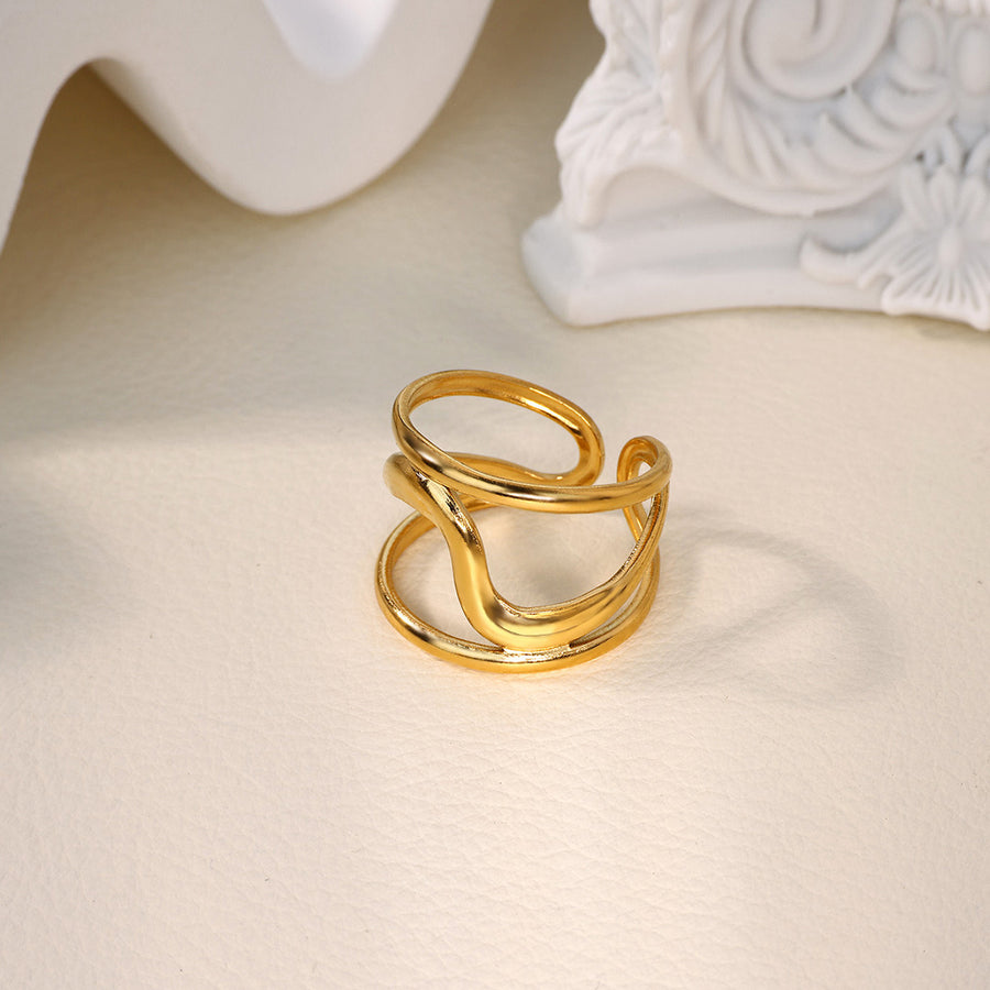 Creative Alien Big Wave Adjustable Ring for Women