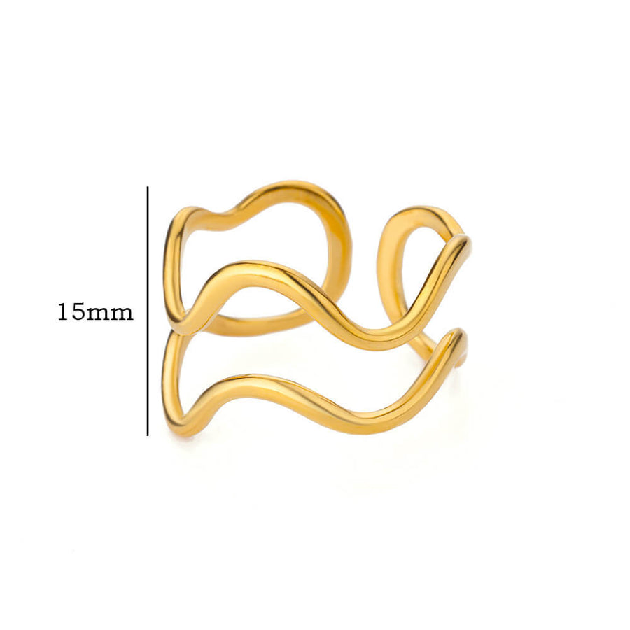Creative Alien Big Wave Adjustable Ring for Women