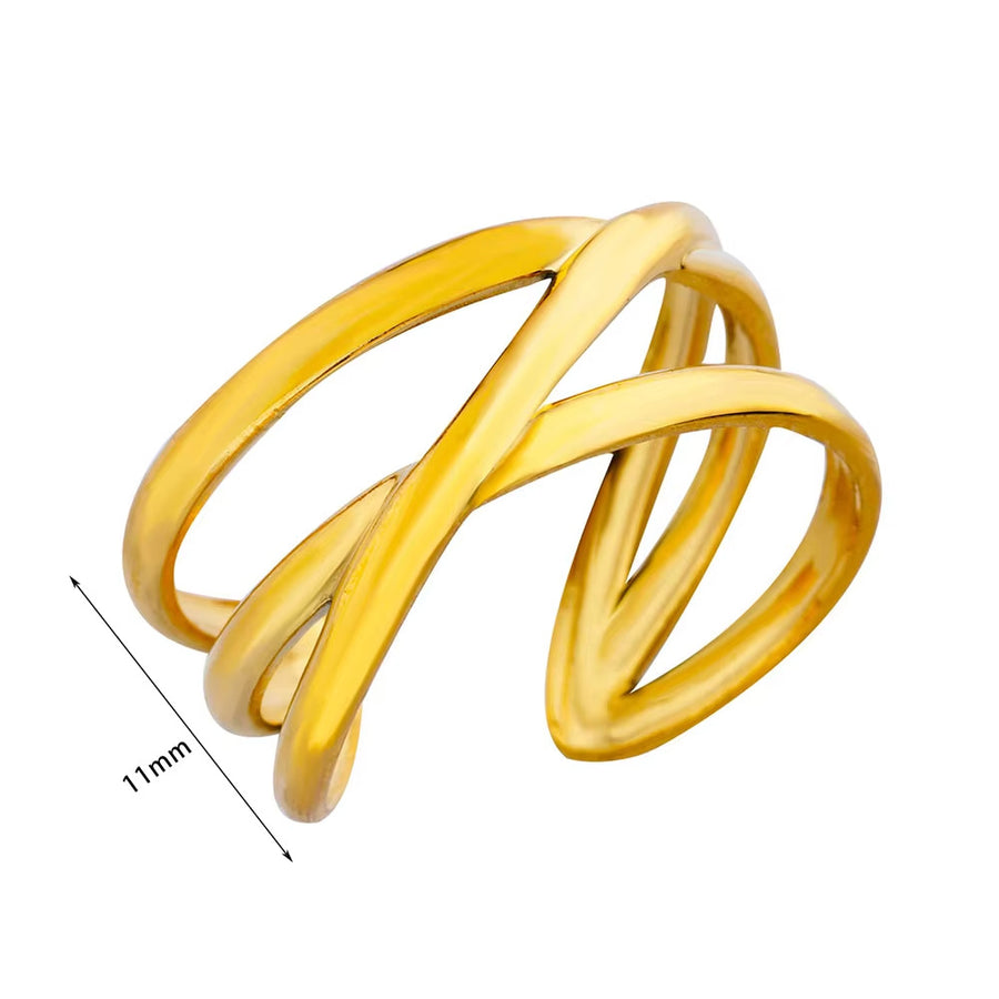 Geometric Stainless Steel Adjustable Ring for Women
