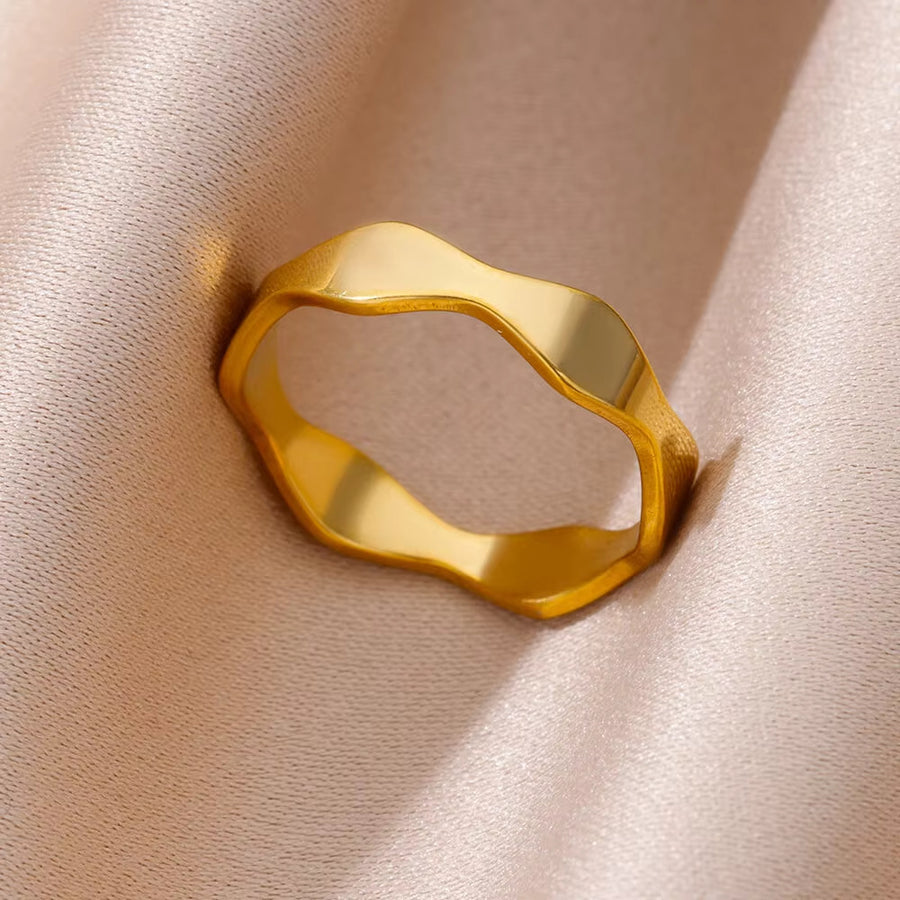 Geometric Stainless Steel Adjustable Ring for Women