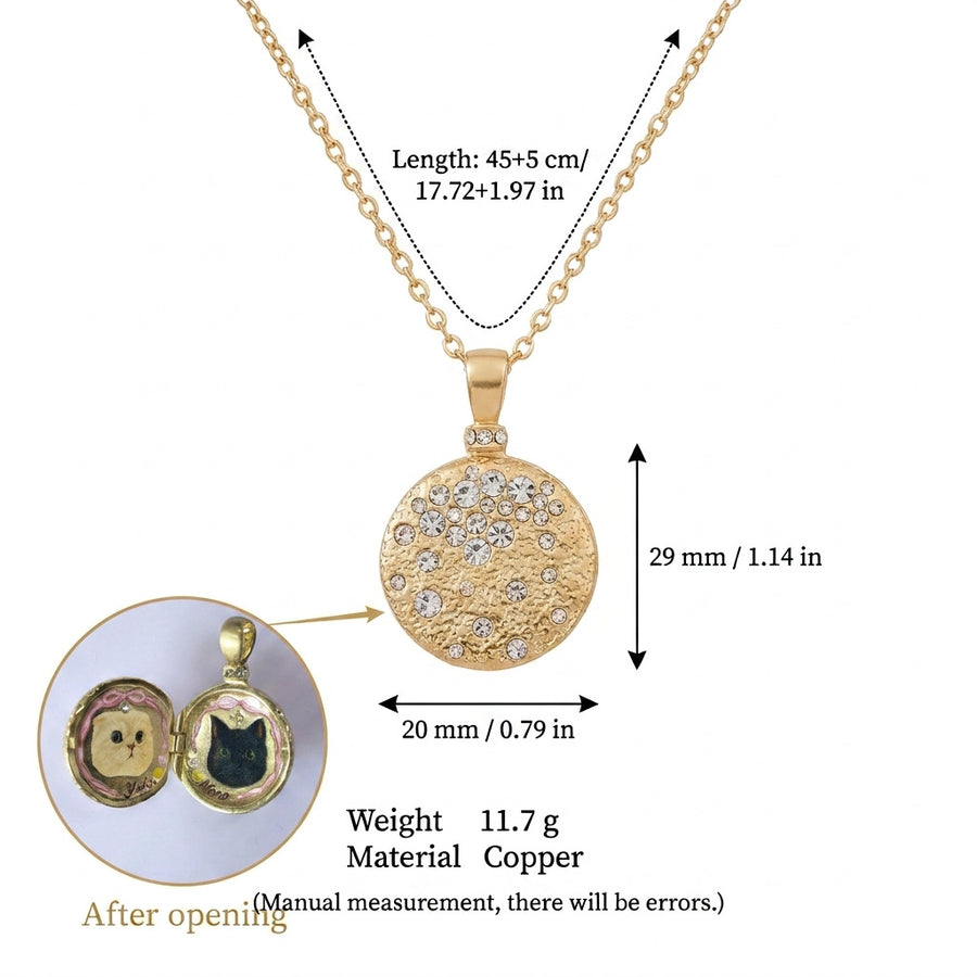 Open-and-Close Album Pendant Moon and Star Necklace