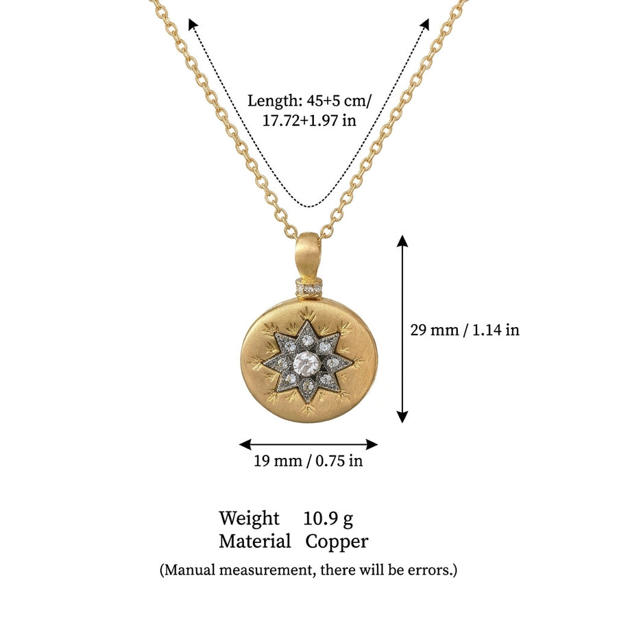 Open-and-Close Album Pendant Moon and Star Necklace
