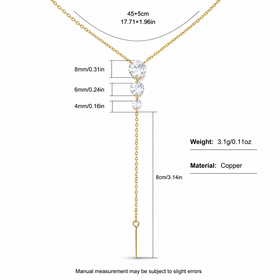 Gradient Water Drop Rhinestone Necklace Set for Women