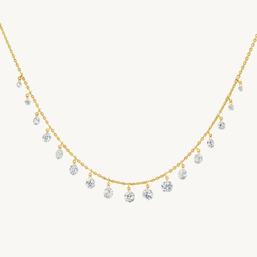 Gradient Water Drop Rhinestone Necklace Set for Women