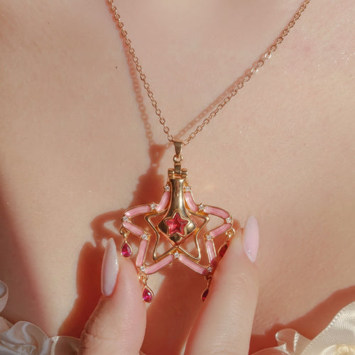 Creative Colorful Quicksand Bottle Zircon-Inlaid Necklace