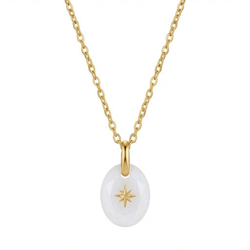 Vintage-style Natural Stone Zodiac Birthstone Pendant Necklace