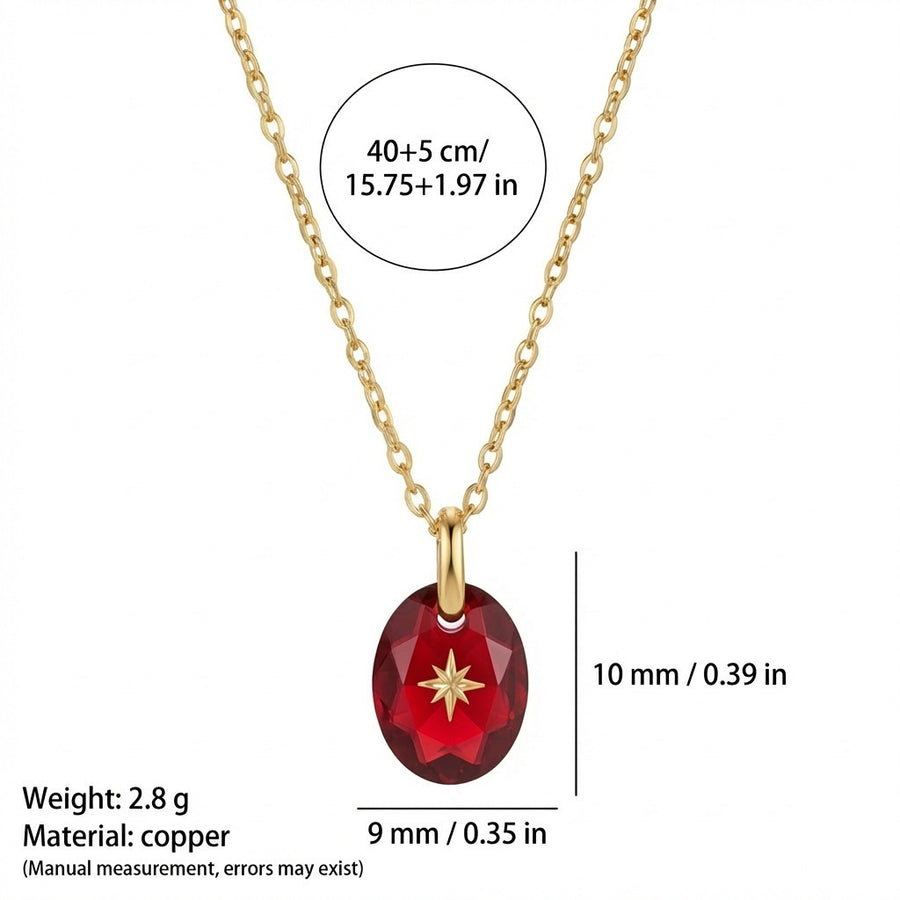Vintage-style Natural Stone Zodiac Birthstone Pendant Necklace