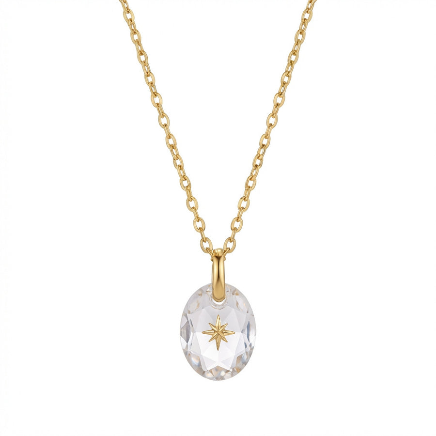 Vintage-style Natural Stone Zodiac Birthstone Pendant Necklace