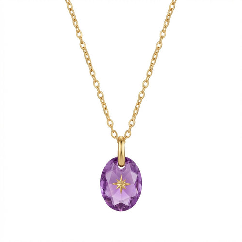 Vintage-style Natural Stone Zodiac Birthstone Pendant Necklace