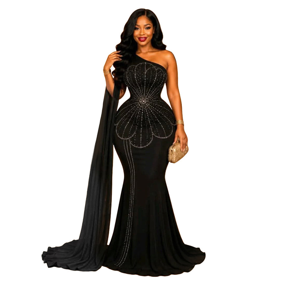 Fashionable Off-shoulder Bishop-sleeve Dress for Women