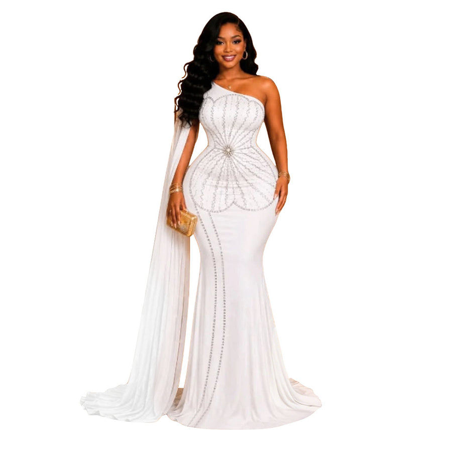 Fashionable Off-shoulder Bishop-sleeve Dress for Women