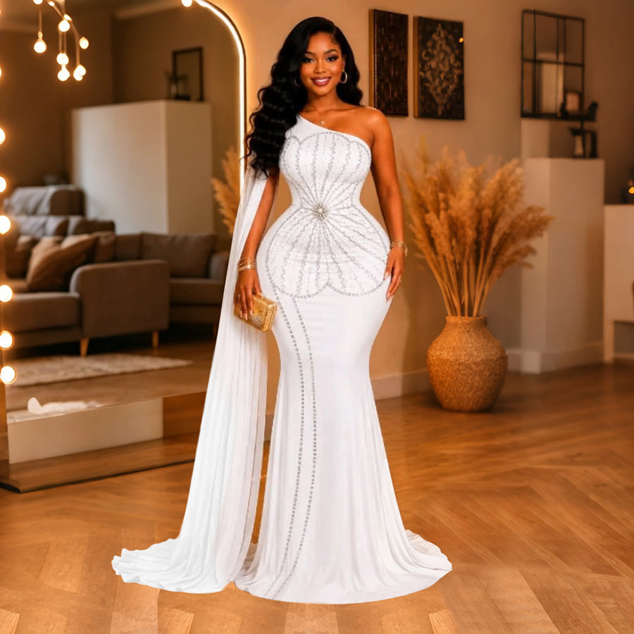 Fashionable Off-shoulder Bishop-sleeve Dress for Women