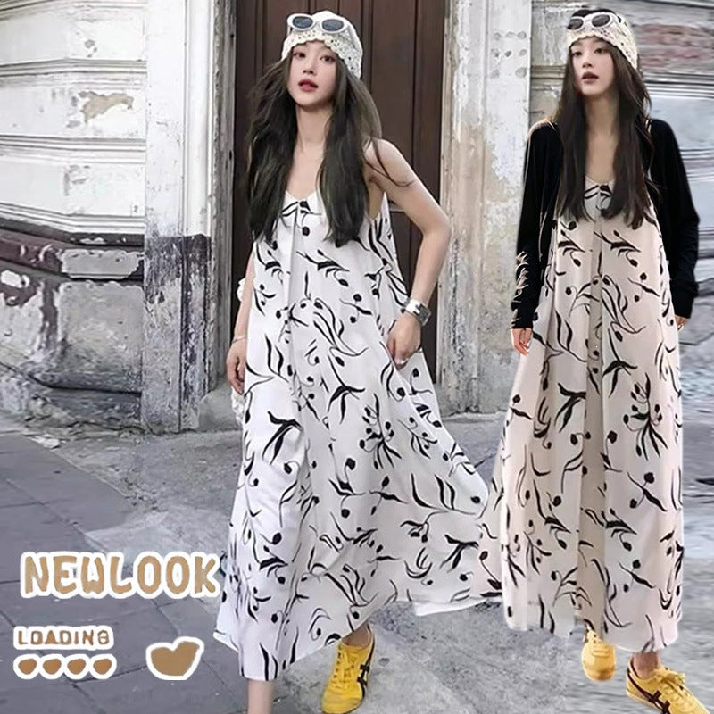 Elegant Printed Dress with Sun-Protection Jacket