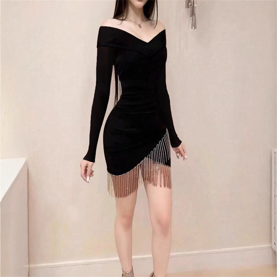 Womens Black Off Shoulder Dress for Effortless Style