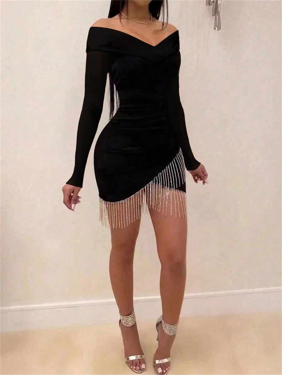 Womens Black Off Shoulder Dress for Effortless Style