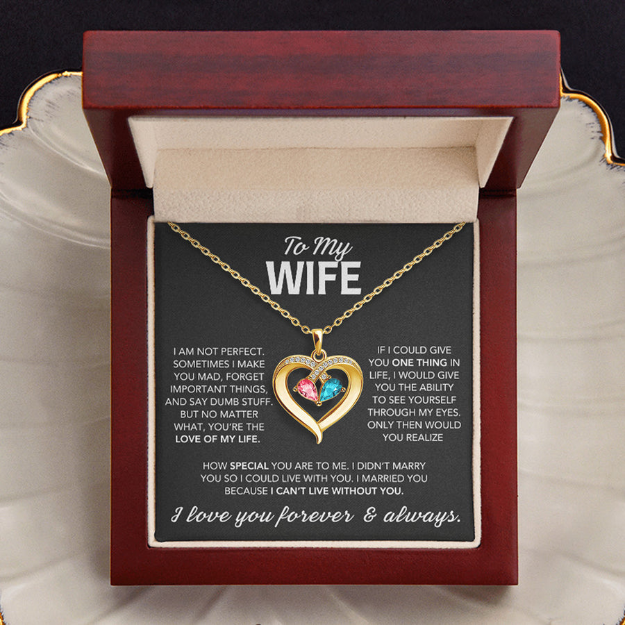 Elegant Two-tone Teardrop Heart Pendant Necklace