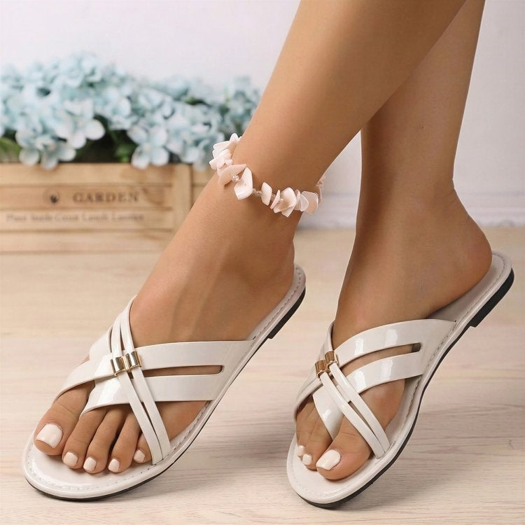 Metal-Clasp Minimalist Soft-Style Shoes for Vacation & Commuting