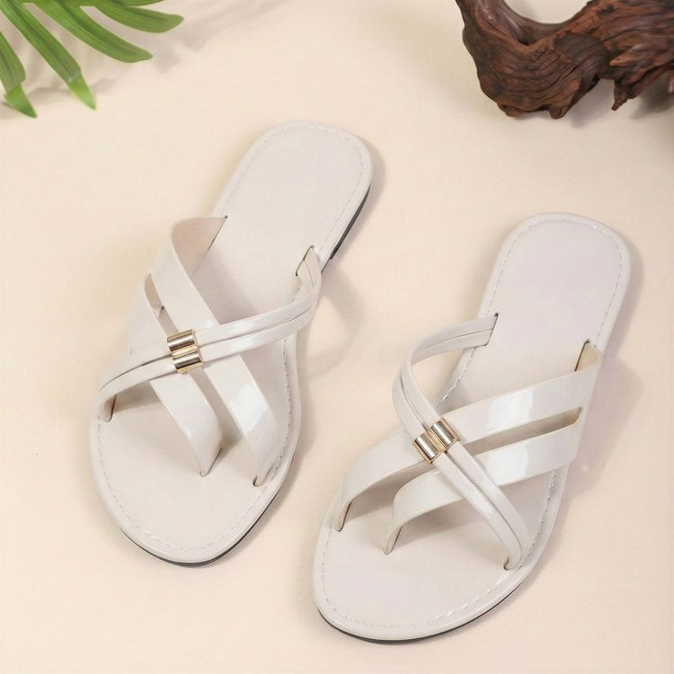 Metal-Clasp Minimalist Soft-Style Shoes for Vacation & Commuting