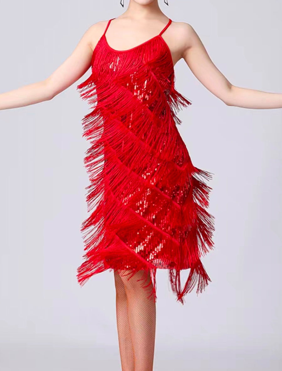 Womens Tassel V-Neck Mesh Dress for Effortless Style