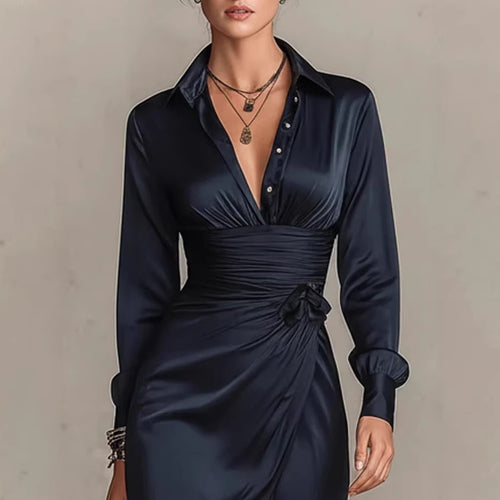 Womens Spring/Summer Long-Sleeve Dress Shirt for Everyday Style