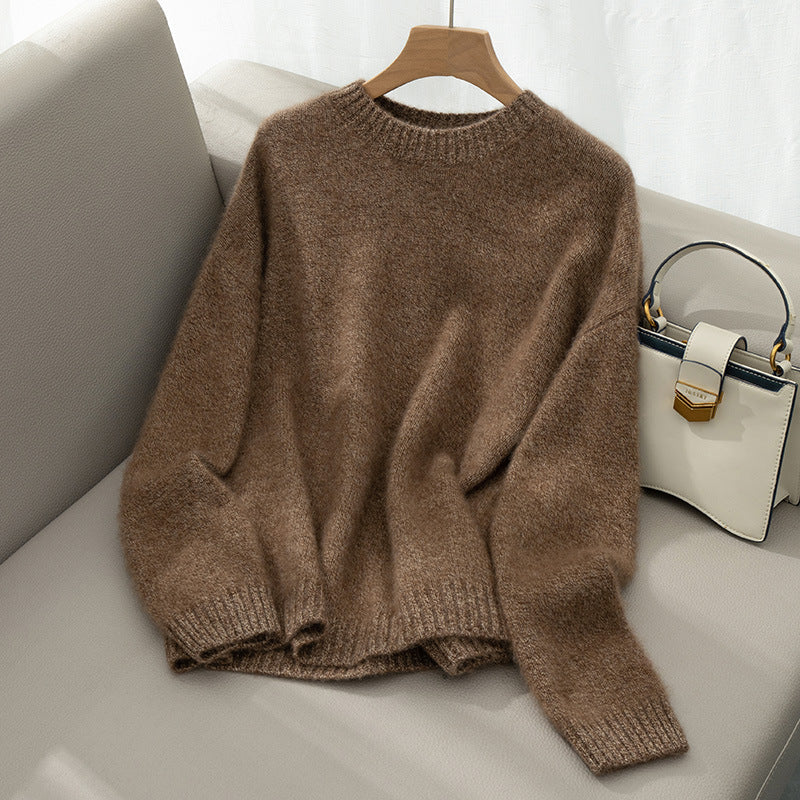 Elegant Cashmere Sweater - Versatile Thickened Women's Knit
