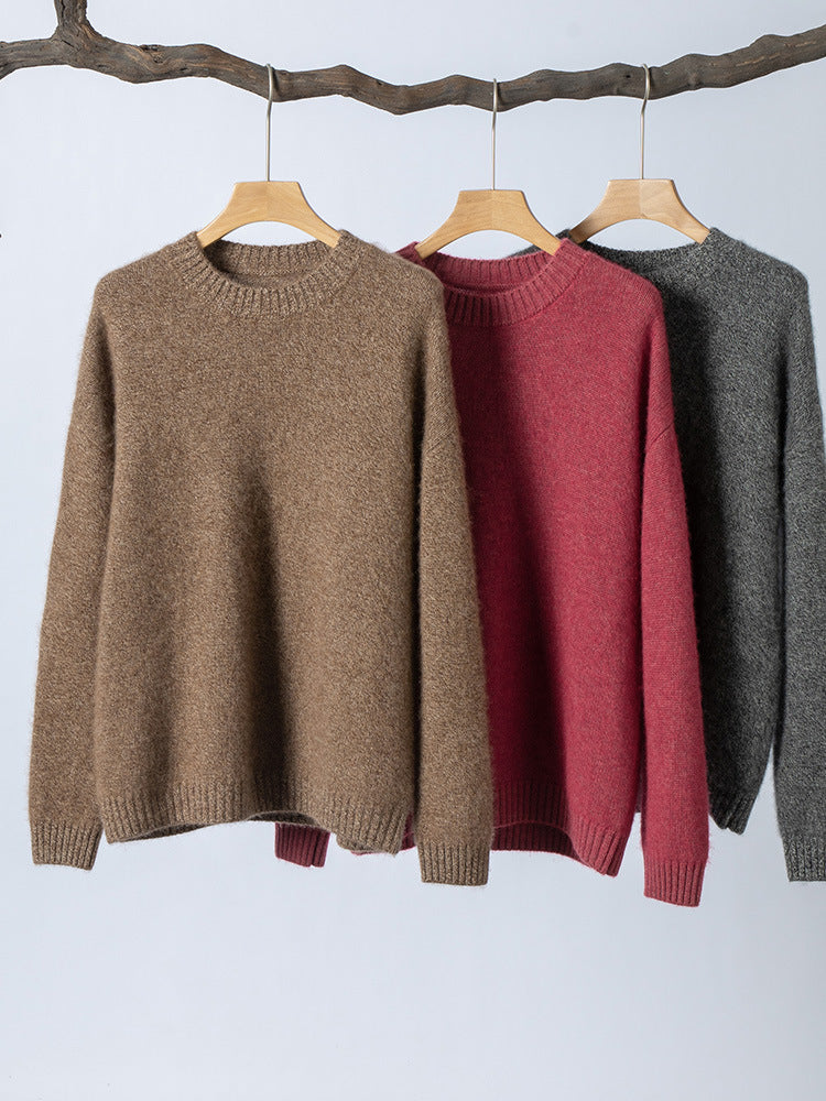 Elegant Cashmere Sweater - Versatile Thickened Women's Knit