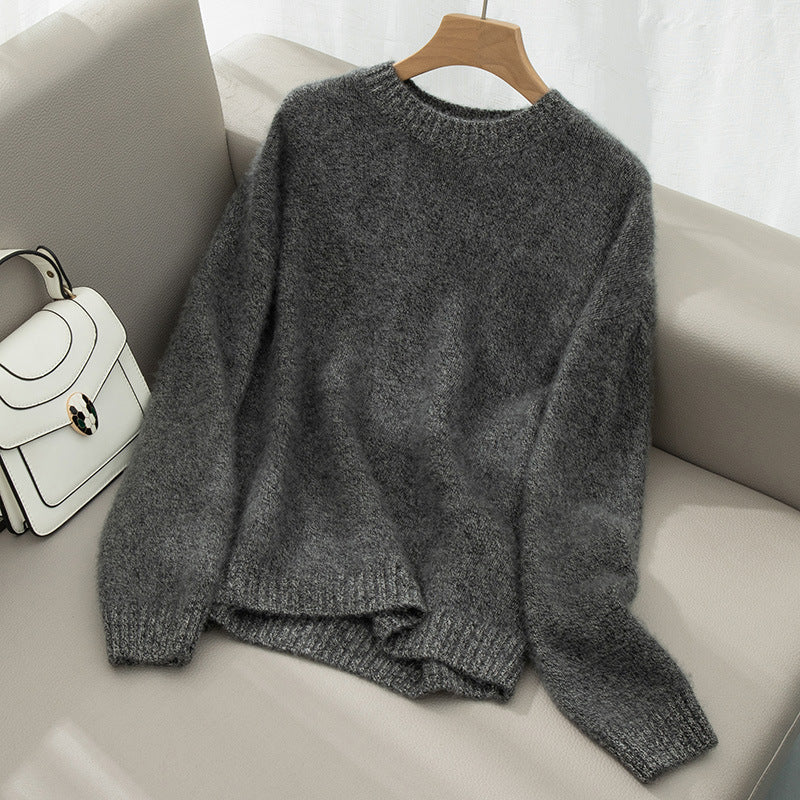 Elegant Cashmere Sweater - Versatile Thickened Women's Knit
