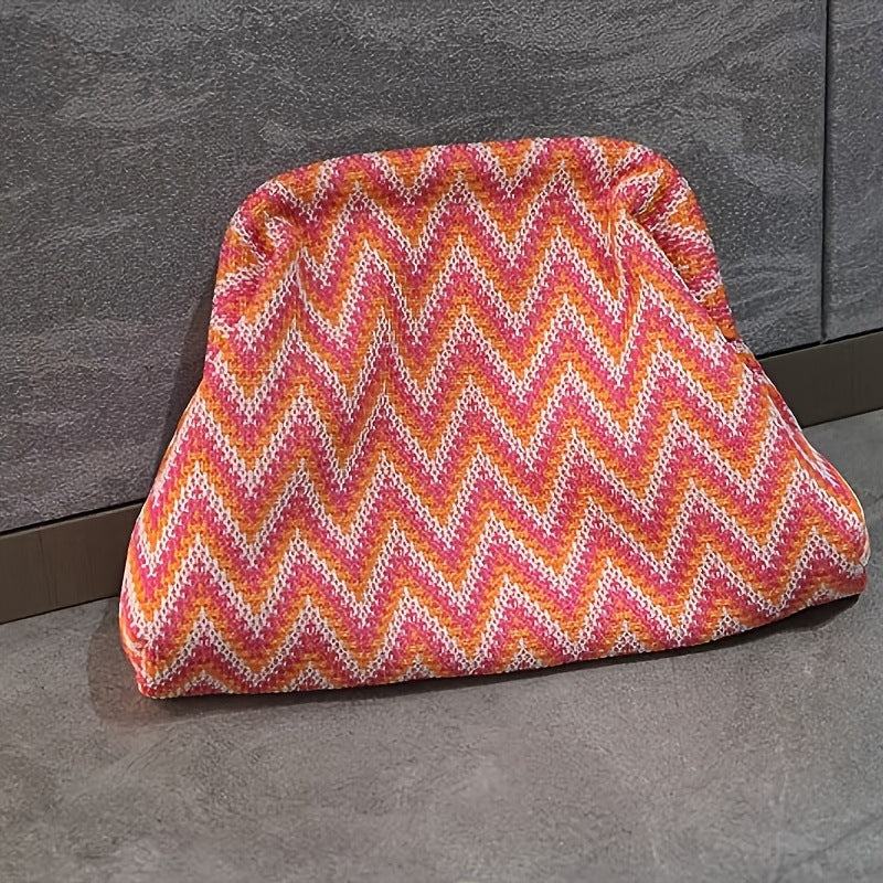 Portable Large-Capacity Knitted Cosmetic Bag - Stylish & Functional