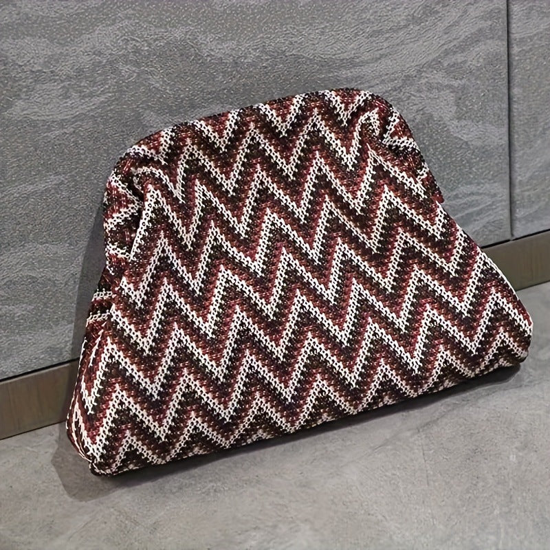 Portable Large-Capacity Knitted Cosmetic Bag - Stylish & Functional