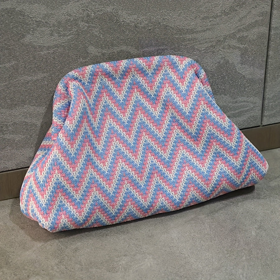 Portable Large-Capacity Knitted Cosmetic Bag - Stylish & Functional